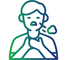 Rapid breathing or long, deep breathing