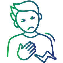 Chest pain (angina) or chest discomfort