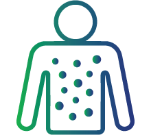 Spots all over the body (rose-shaped