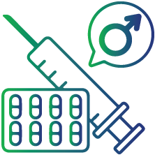 To monitor testosterone replacement therapy and antiandrogen therapy