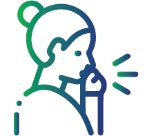 A cough that produces bloody sputum