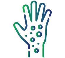 Skin rashes (in dermatomyositis)