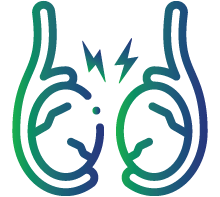 Pain or swelling in one or both testicles (in men)