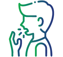 Coughing, sometimes with blood (hemoptysis)