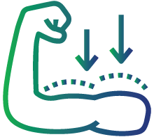 Reduced muscle mass and strength