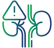 Decreased kidney function or abnormal kidney test results