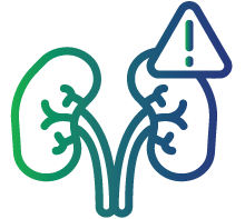 Kidney dysfunction, such as blood or protein in the urine