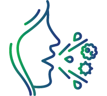 "Whooping" sound during inhalation after coughing.