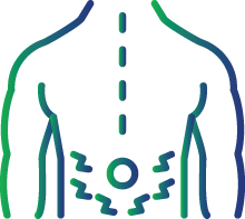 Unexplained persistent pain in the back or pelvis