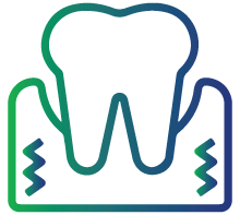 Receding gums (bone loss in the jaw)