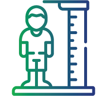 Slower growth and development of the body