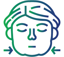 Facial changes such as a protruding jaw or enlarged nose