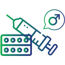 To monitor patients receiving 5-alpha reductase inhibitor therapy or chemotherapy