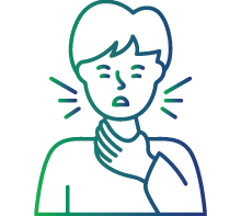 Difficulty in swallowing or breathing