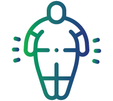 Increased fat accumulation, particularly around the abdomen, in children