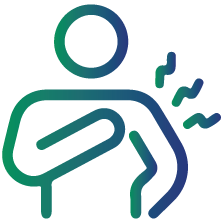 Pain in the jaw or left arm